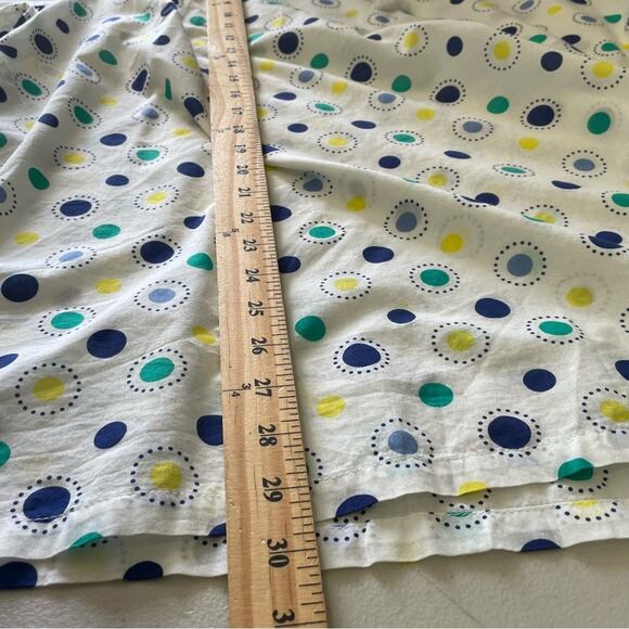 Talbots Woman white blouse with blue green yellow circle decor Size 3X - Picture 10 of 10